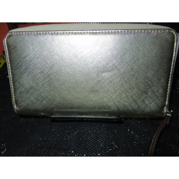 Kate Spade New York Joeley Gold Metallic Leather Zip Around Long Wallet - Picture 2 of 13